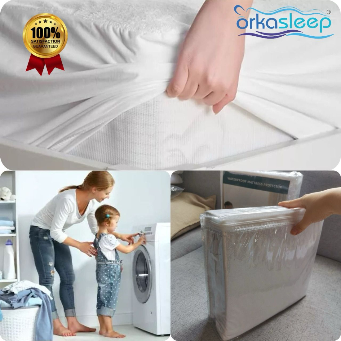 Orkasleep Mattress Protector, White view 5